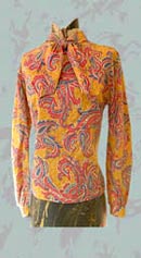 acid-tone secretary vintage tie neck shirt
