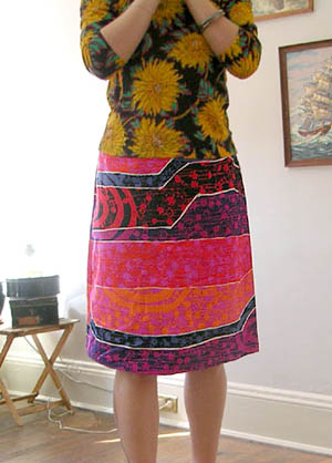 vintage bark cloth skirt