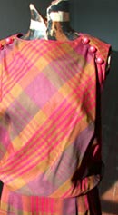 dishy vintage 50s plaid pencil dress