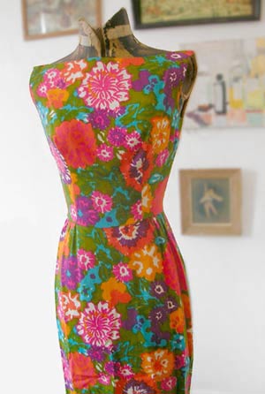 vintage psychedelic floral dress