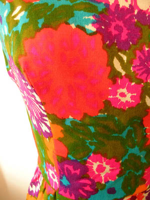 60s vivid floral dress