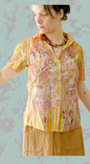 graffiti tie-neck painted stripe top