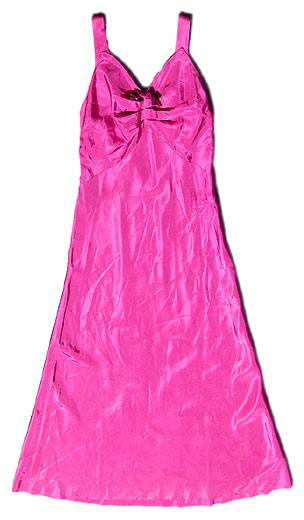 30s glossy pink dress