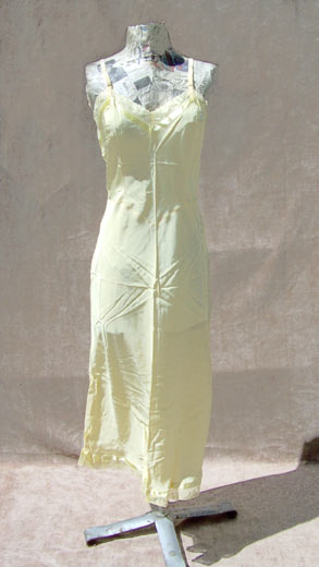 vintage 40s swing yellow rayon slip dress