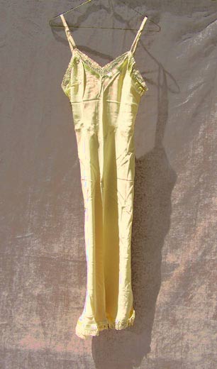 vintage 40s swing yellow rayon slip