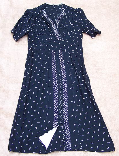 vintage 40s swing navy sheer dress