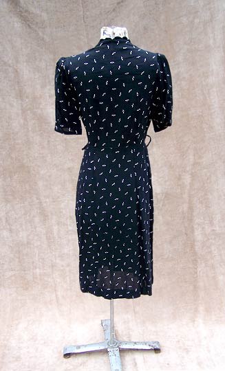 vintage 40s swing navy sheer dress