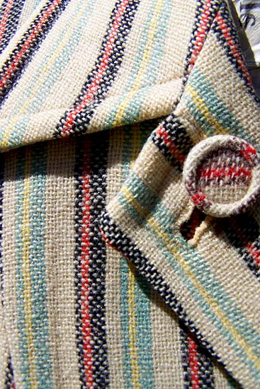 vintage 40s striped burlap jacket