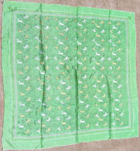 vintage 40s metallic silk scarf