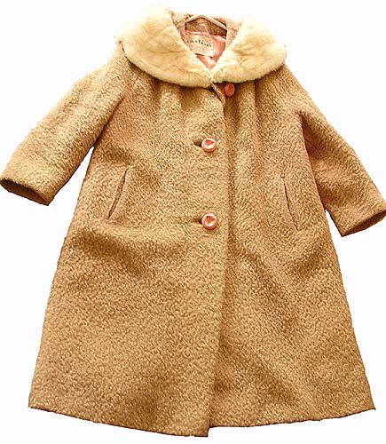 vintage wool blonde mink coat
