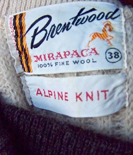 vintage 50s 60s Brentwood label