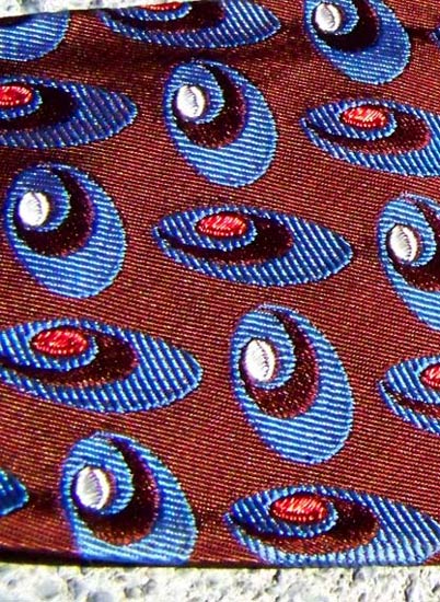 vintage 40s red blue wide tie