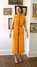 goldenrod vintage 60s gold velvet gown