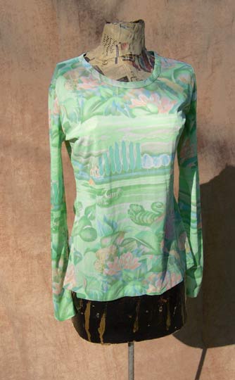 vintage 60s knit jersey landscape top