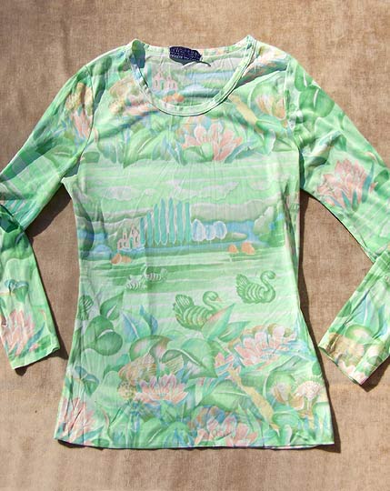 vintage 60s knit jersey landscape top