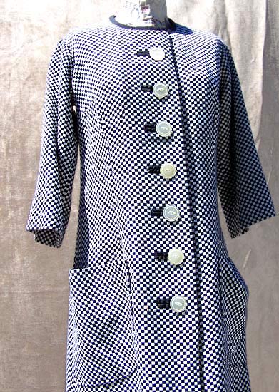 vintage 60s navy & white dress