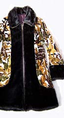 thick, bushy vintage 60s tapestry carpet fur coat