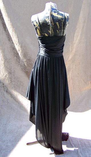 vintage 70s glossy black dress