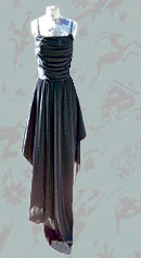 vintage 70s waterfall black dress