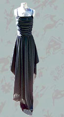 ripple vintage 70s waterfall black dress
