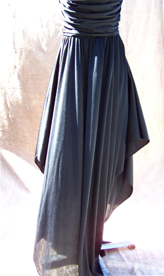 vintage 70s ruched black dress