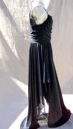 vintage 70s glossy black dress