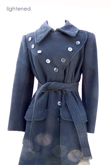 vintage 60s belted navy wool coat