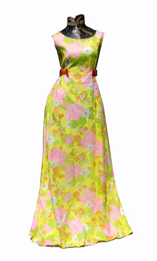 70s floral print gown