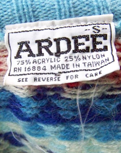 vintage 70s 80s Ardee label