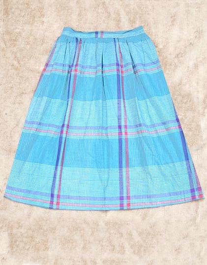 vintage 70s preppy Indian madras skirt