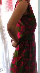 shimmer sheath vintage 50s red dress