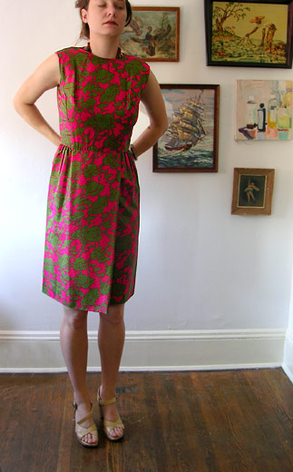 50s cherry & olive dress