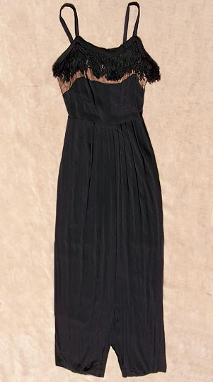 vintage 40s fringed evening gown