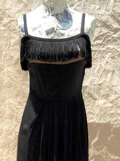 vintage 40s fringed formal dress