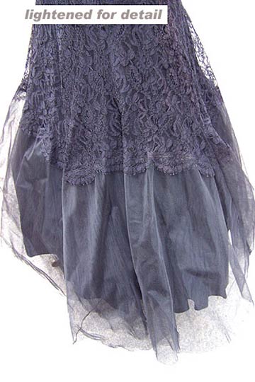 vintage 30s 40s black lace evening gown
