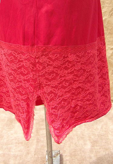 vintage 50s red nylon half-slip