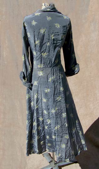 vintage 40s 50s metallic printed dress
