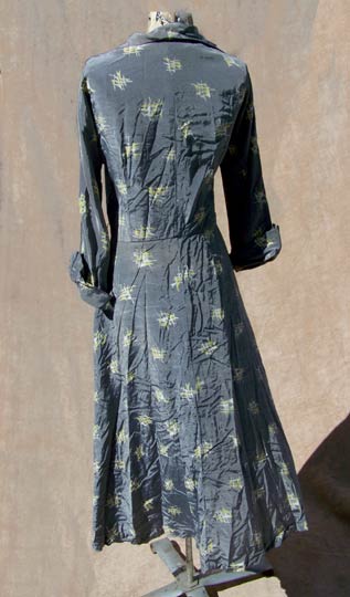 vintage 40s 50s metallic printed dress