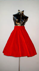 vintage 50s red felt circle skirt