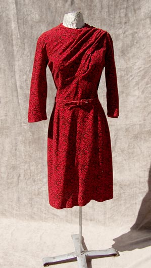 vintage 50s red pencil dress swag