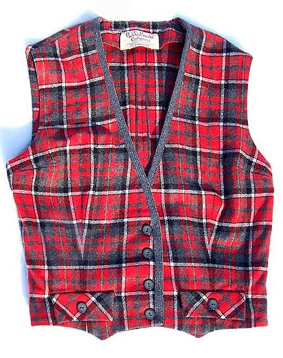 vintage 50s tartan vest