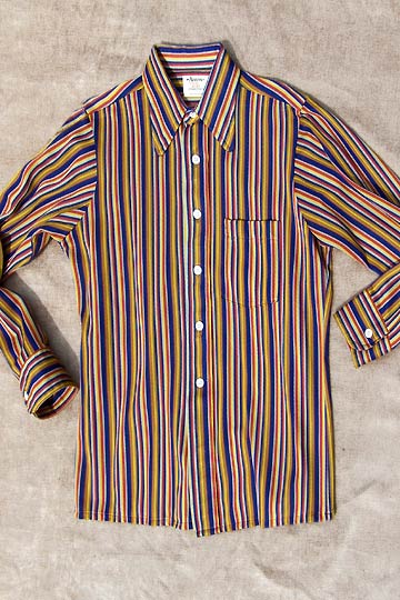 vintage 70s mens Arrow dirty sheer knit shirt