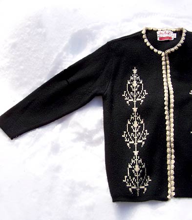 vintage 50s decorated cardigan