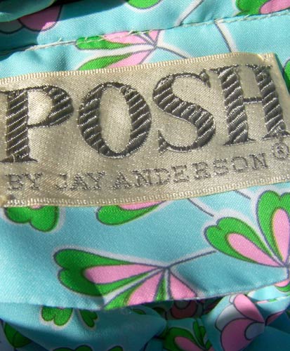 vintage 60s 70s Posh Jay Anderson label