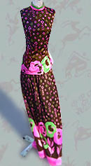 poppy field vintage 60s pink & green top & skirt