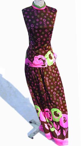 vintage 60s wild floral top & skirt