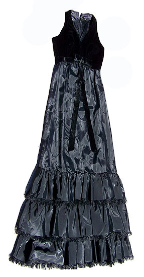 vintage 50s dior-influenced black gown