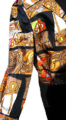 svelte & striking vintage 60s pop print linen dress set