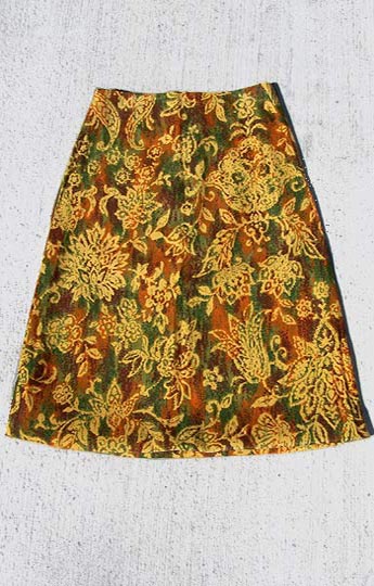vintage 50s 60s paisley pencil skirt