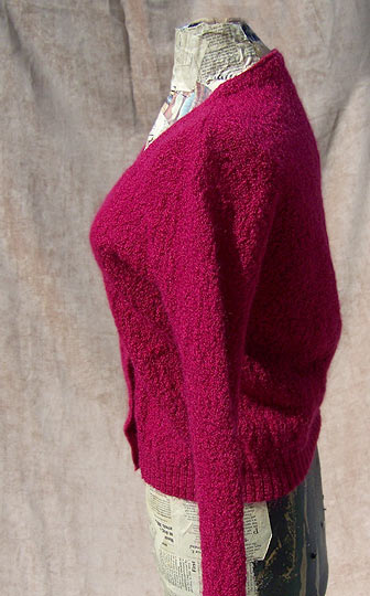 vintage 60s scarlet mohair cardigan sweater